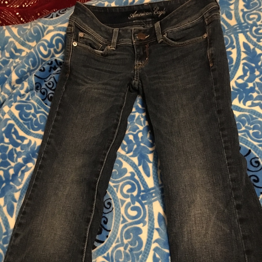 Slim bootcut jeans.
